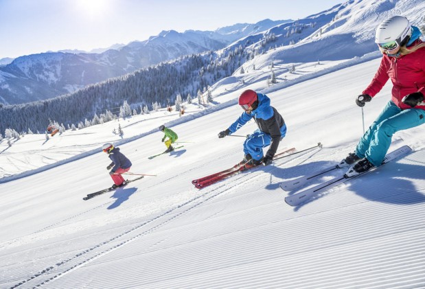 Skifahren auf sichere, bestens präparierte Pisten © Flachau Tourismus